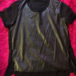Leather face blouse